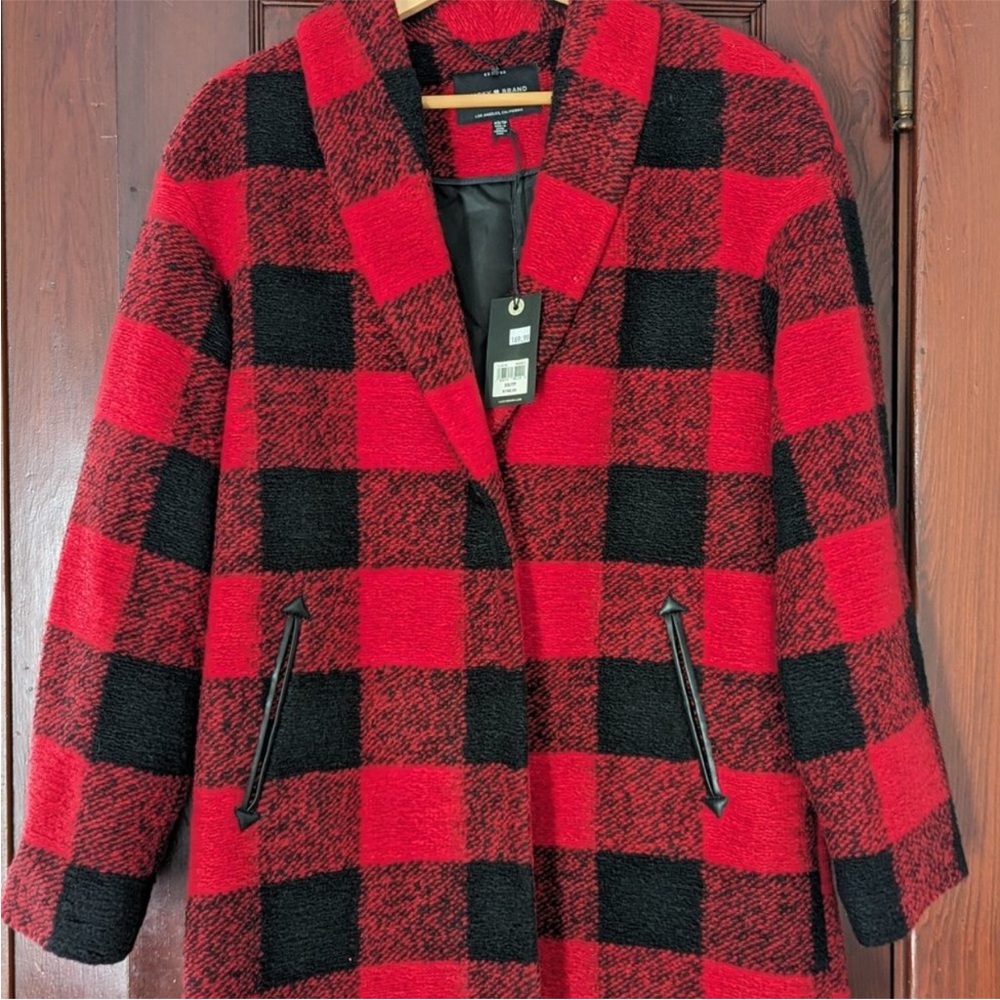 Lucky Brand oversized Buffalo plaid coat, XS